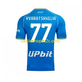 SSC Napoli Khvicha Kvaratskhelia 77 Maglia Prima 2023/2024 Manica Corta